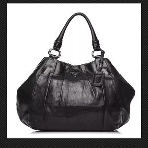 Prada Calf Skin Shoulder Bag Black Nero Leather